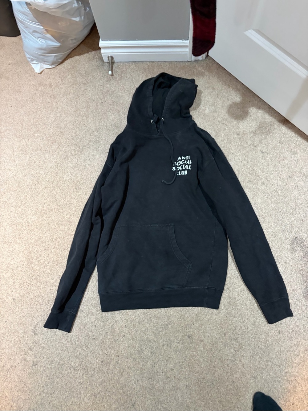 Anti Social Social Club Black Hoodie with Chest Logo